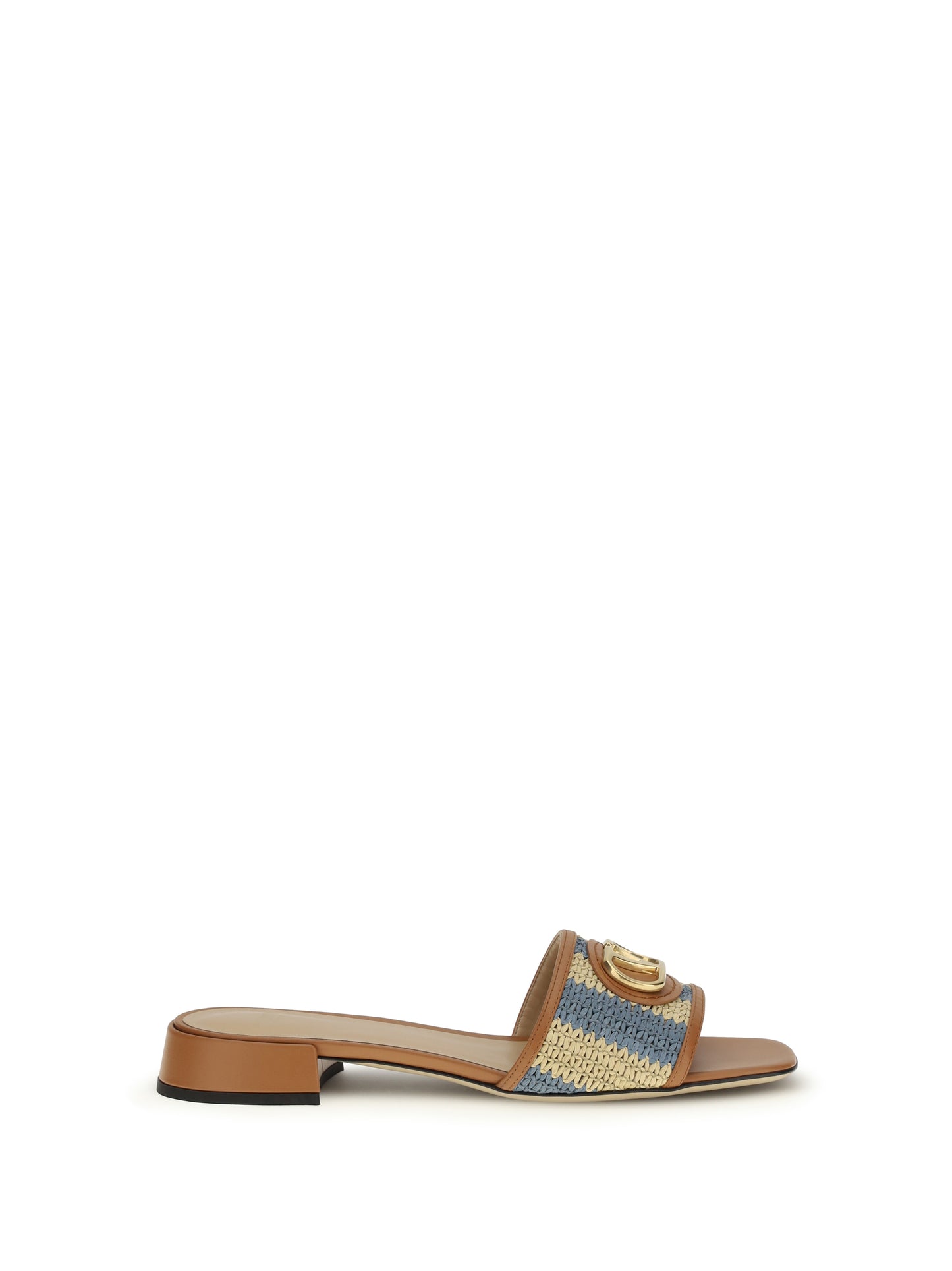 Valentino Garavani Women Vlogo Signature Raffia Slide Sandals VALENTINO GARAVANI