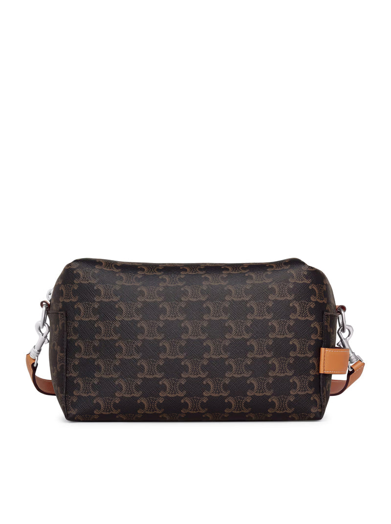 Celine Men Take Away Crossbody Bag In Triomphe Canvas And Calfskin CELINE