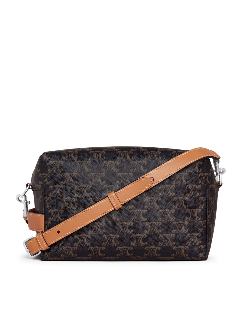 Celine Men Take Away Crossbody Bag In Triomphe Canvas And Calfskin CELINE
