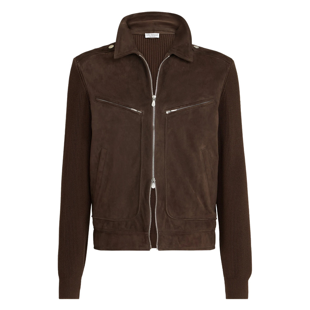 Brunello Cucinelli Brown Jackets - Leather Jackets Men BRUNELLO CUCINELLI