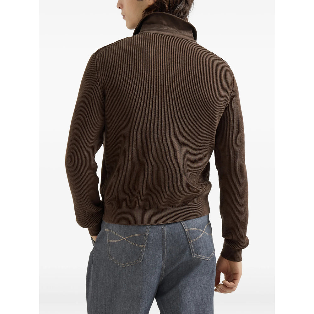 Brunello Cucinelli Brown Jackets - Leather Jackets Men BRUNELLO CUCINELLI