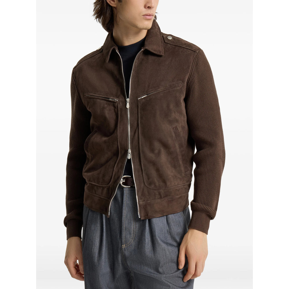 Brunello Cucinelli Brown Jackets - Leather Jackets Men BRUNELLO CUCINELLI