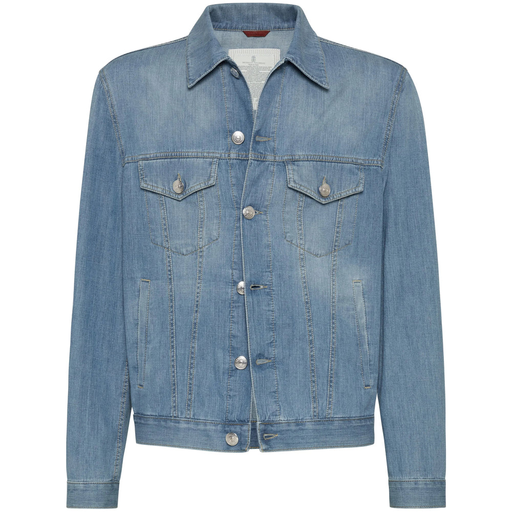 Brunello Cucinelli Blue Jackets - Denim Jackets Men BRUNELLO CUCINELLI