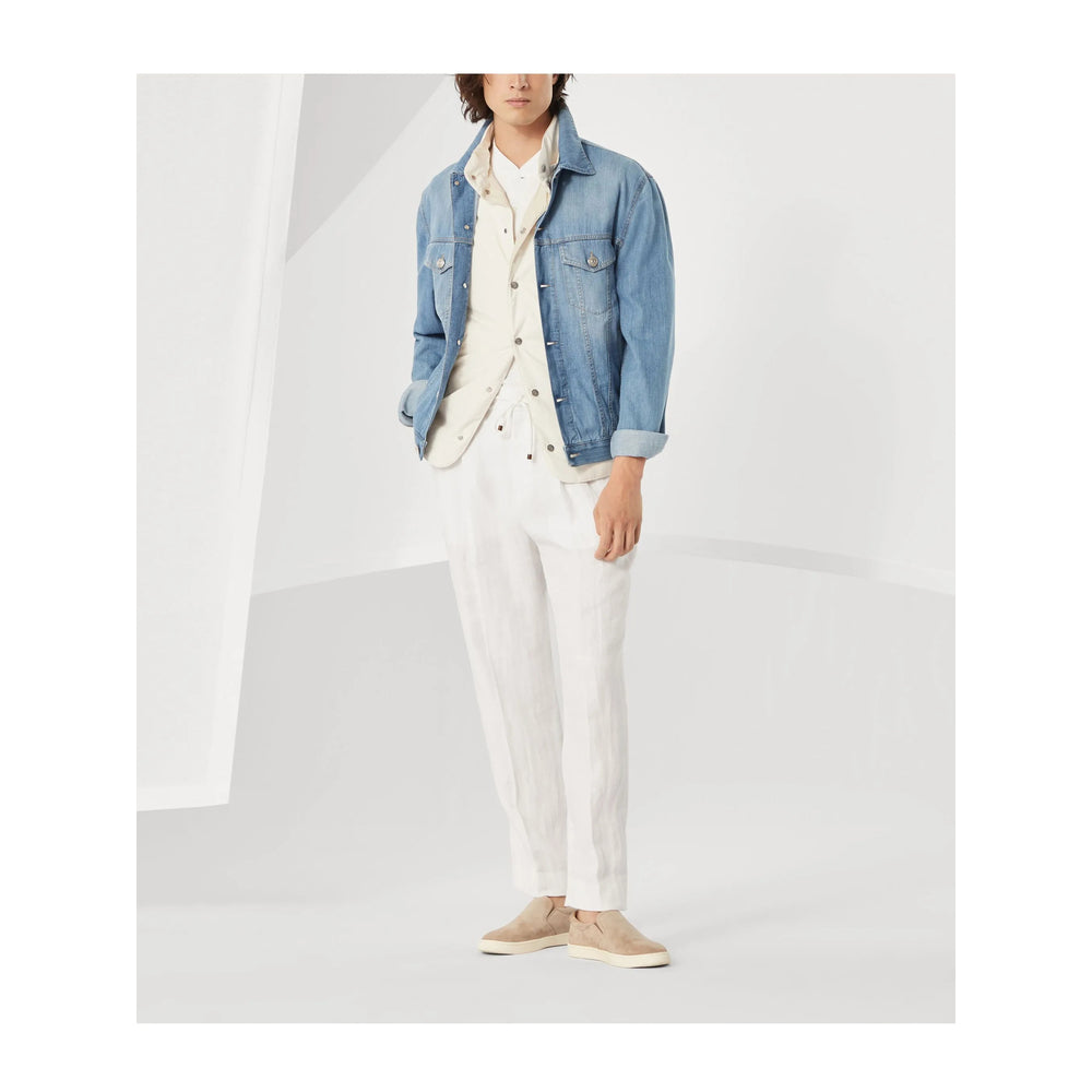 Brunello Cucinelli Blue Jackets - Denim Jackets Men BRUNELLO CUCINELLI