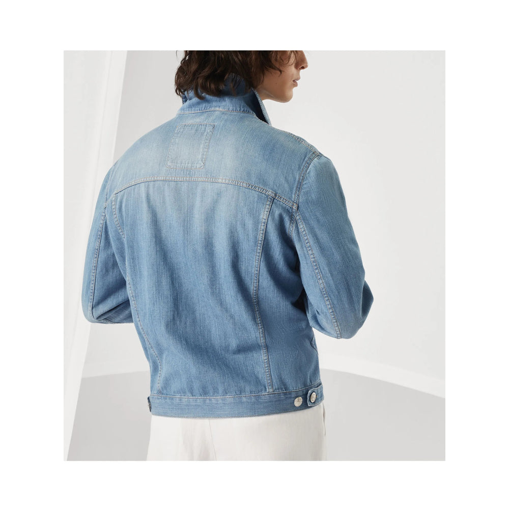 Brunello Cucinelli Blue Jackets - Denim Jackets Men BRUNELLO CUCINELLI