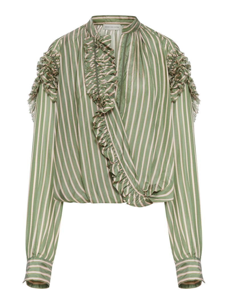 Dries Van Noten Women Striped Blouse With Ruffles DRIES VAN NOTEN
