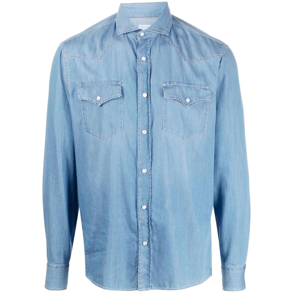 Brunello Cucinelli Blue Shirts Men