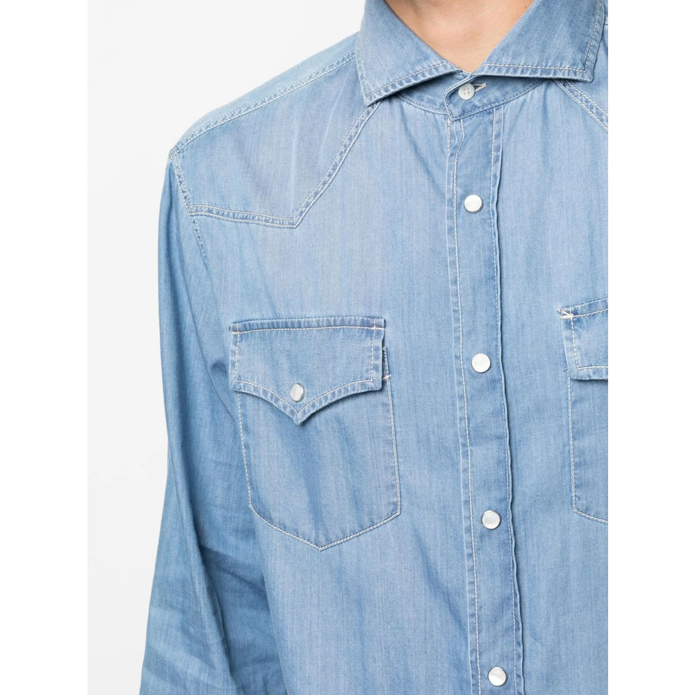 Brunello Cucinelli Blue Shirts Men