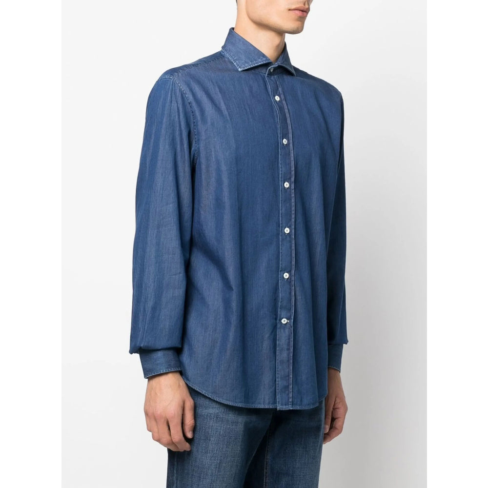 Brunello Cucinelli Blue Shirts Men BRUNELLO CUCINELLI