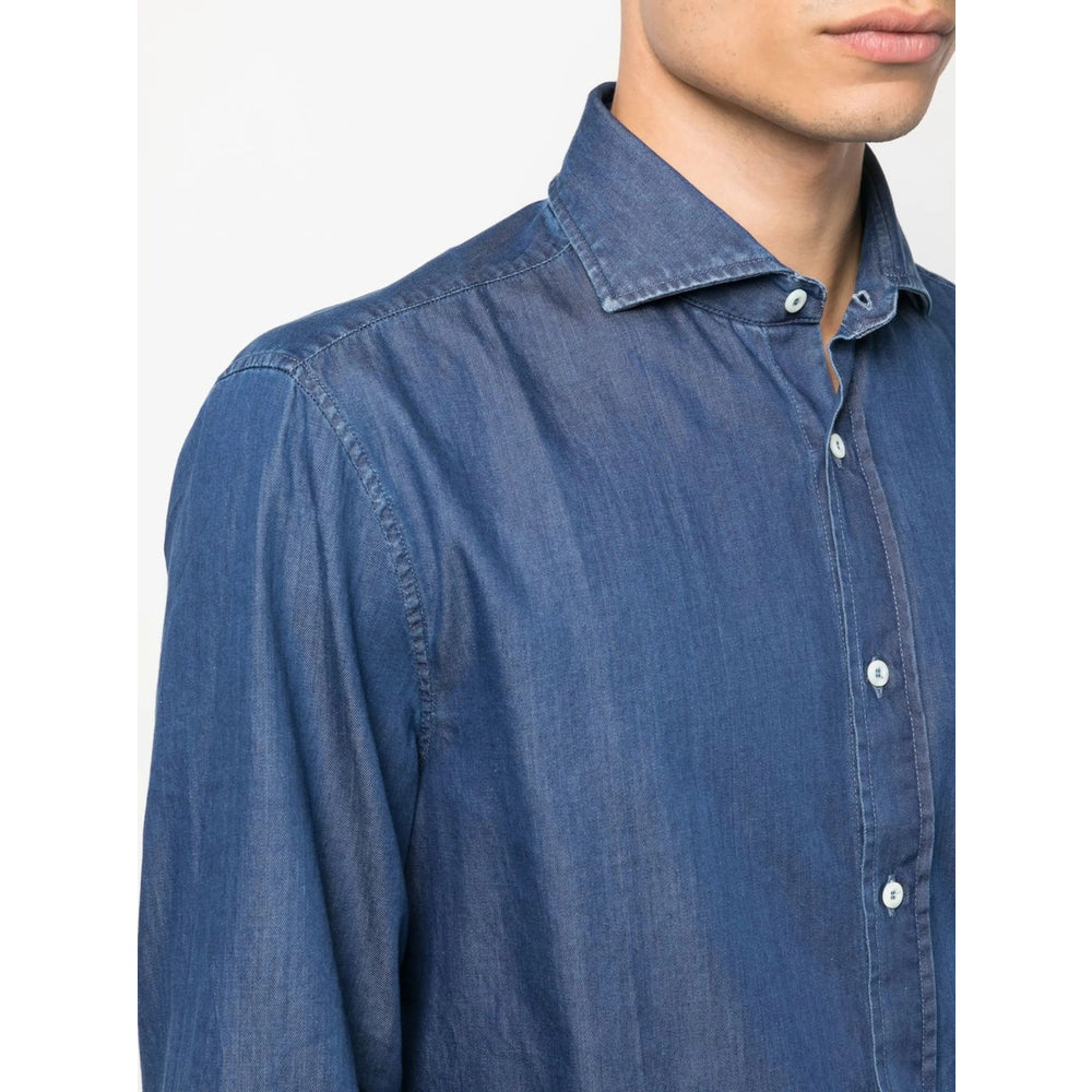 Brunello Cucinelli Blue Shirts Men BRUNELLO CUCINELLI