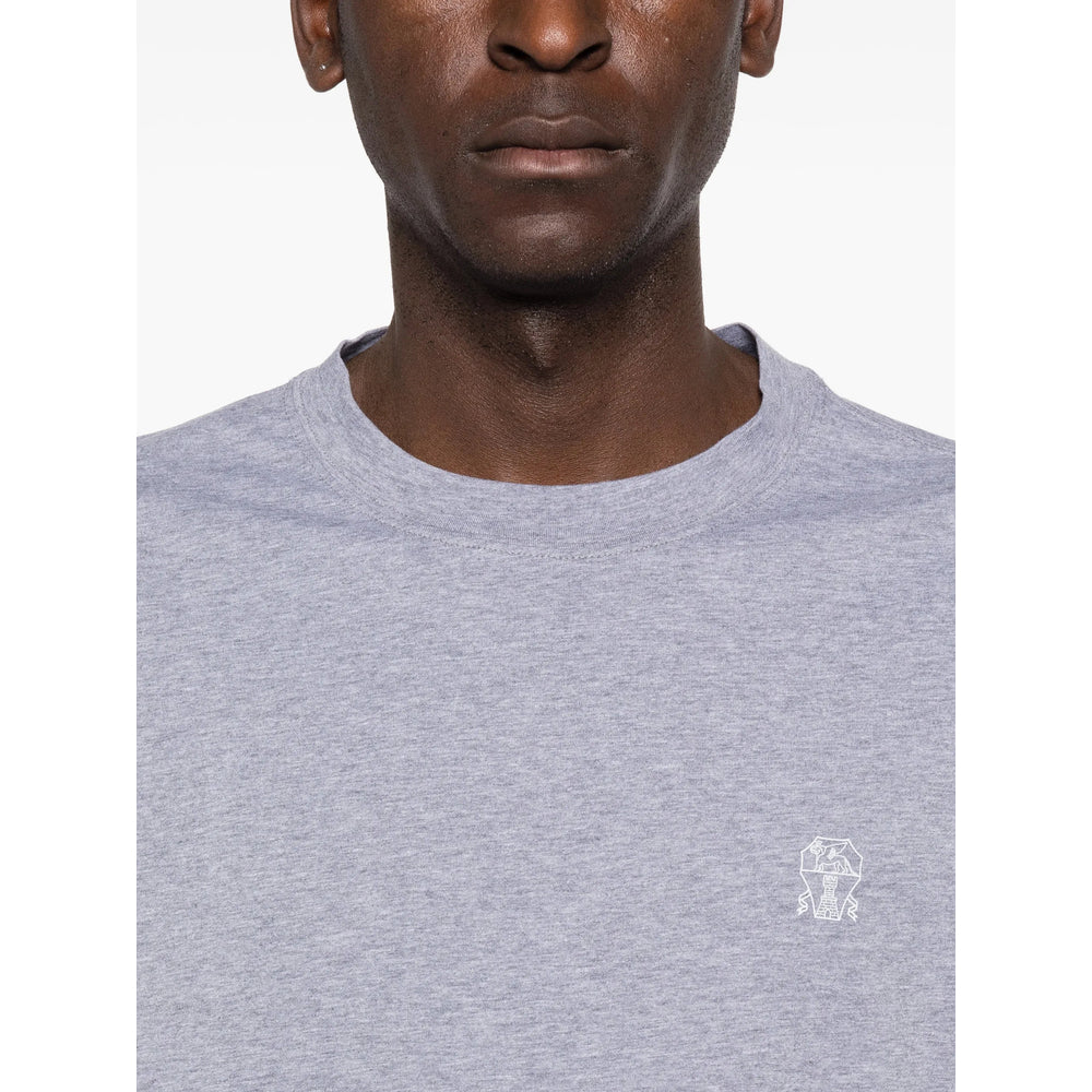 Brunello Cucinelli Grey T-Shirts & Vests - T-Shirts Men BRUNELLO CUCINELLI