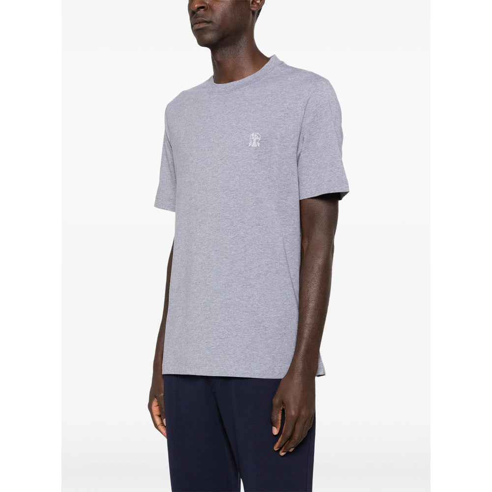 Brunello Cucinelli Grey T-Shirts & Vests - T-Shirts Men BRUNELLO CUCINELLI