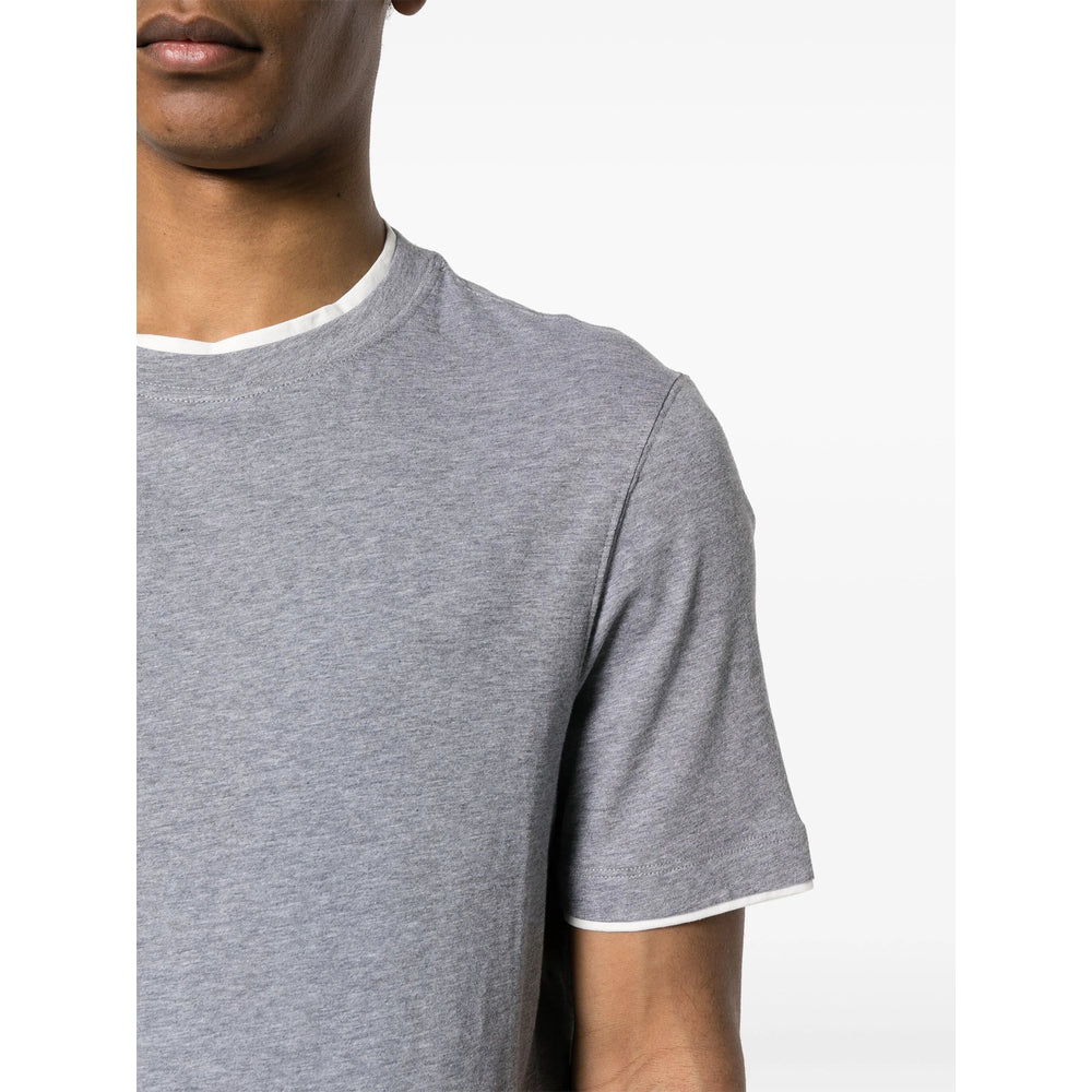 Brunello Cucinelli Grey T-Shirts & Vests - T-Shirts Men BRUNELLO CUCINELLI