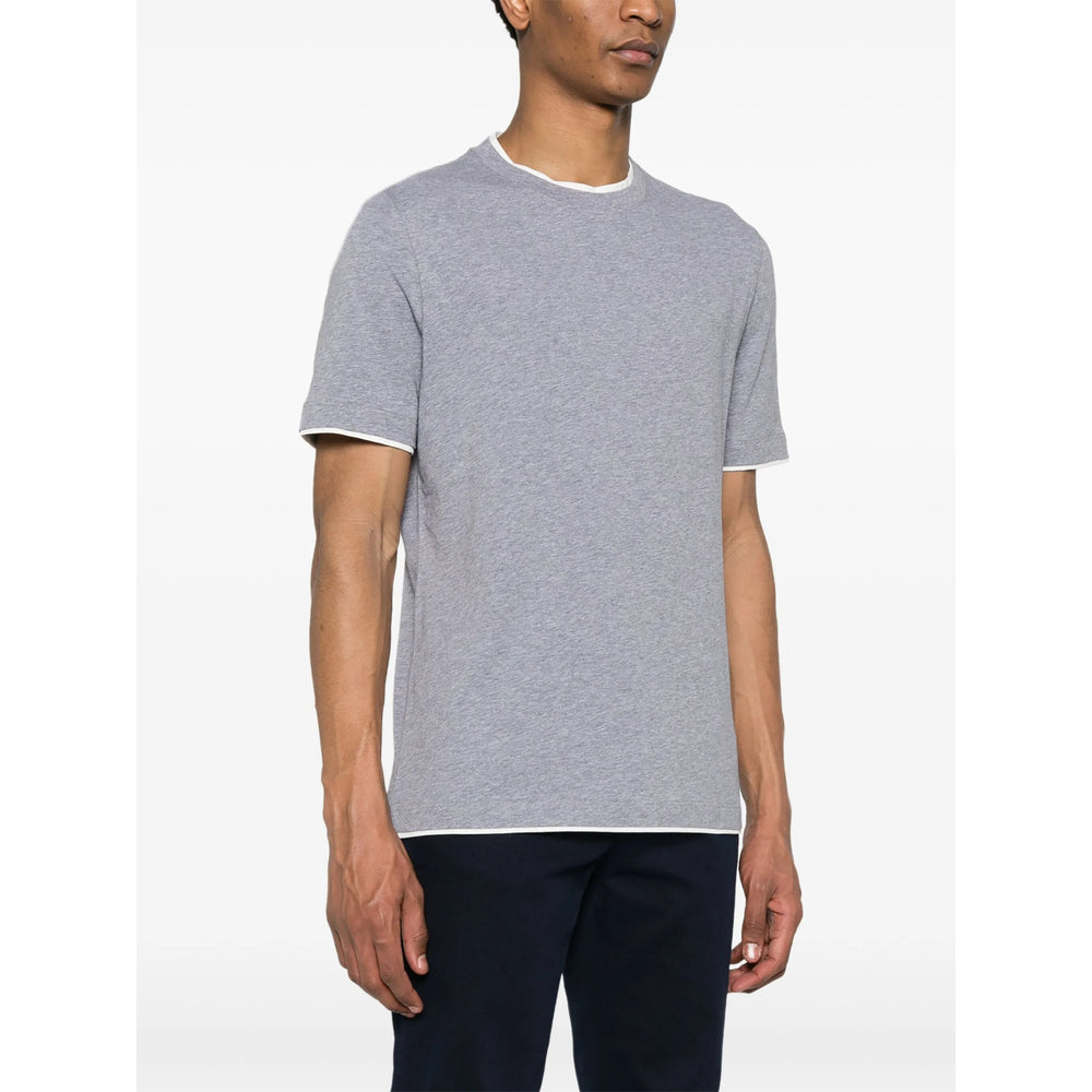 Brunello Cucinelli Grey T-Shirts & Vests - T-Shirts Men BRUNELLO CUCINELLI