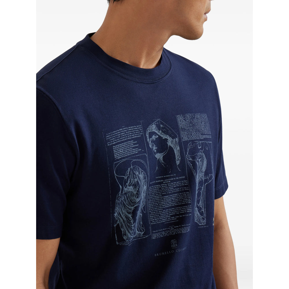 Brunello Cucinelli Blue T-Shirts & Vests - T-Shirts Men