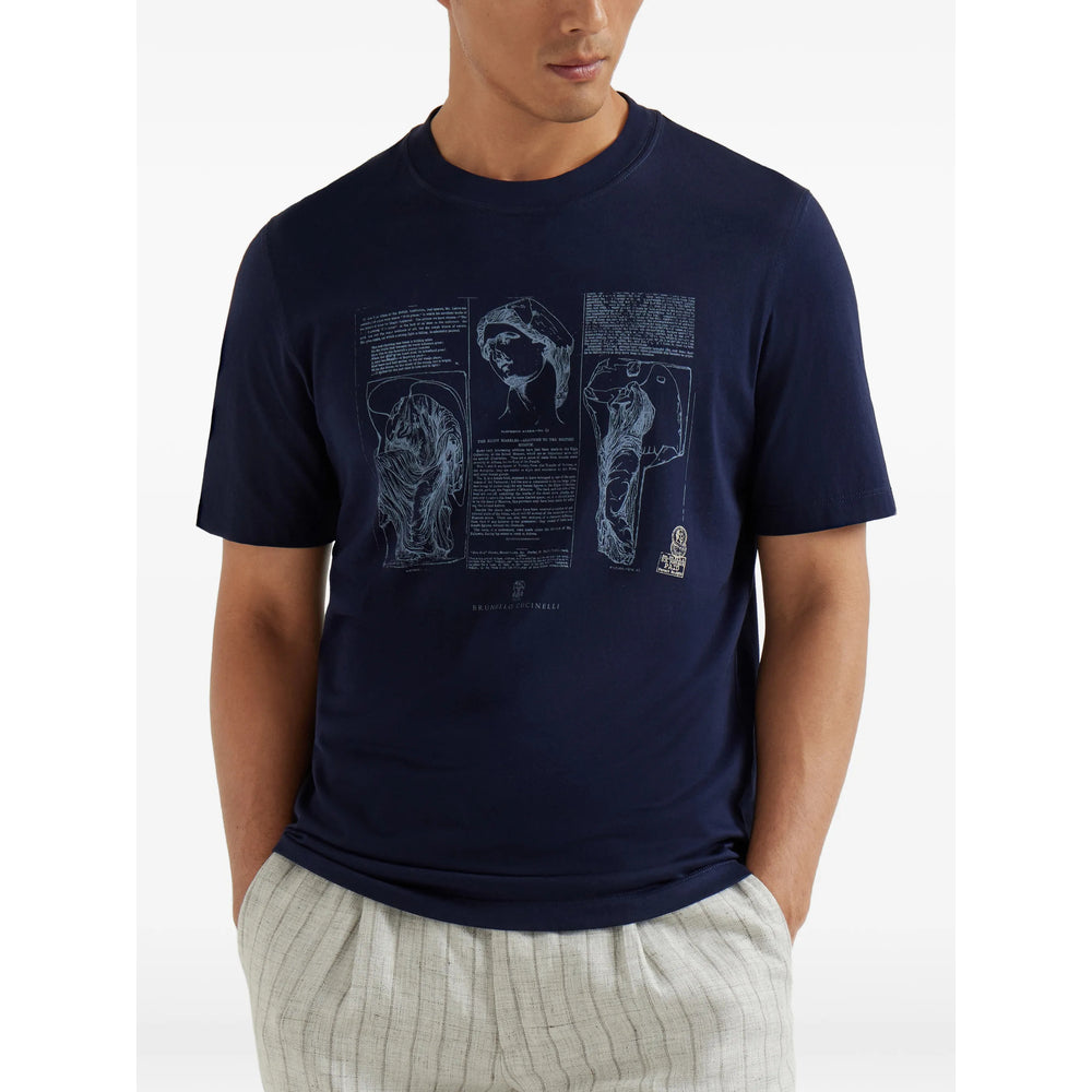 Brunello Cucinelli Blue T-Shirts & Vests - T-Shirts Men
