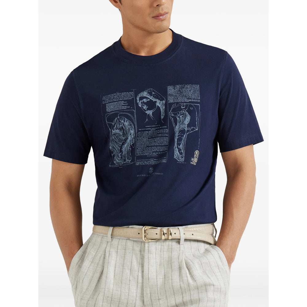 Brunello Cucinelli Blue T-Shirts & Vests - T-Shirts Men