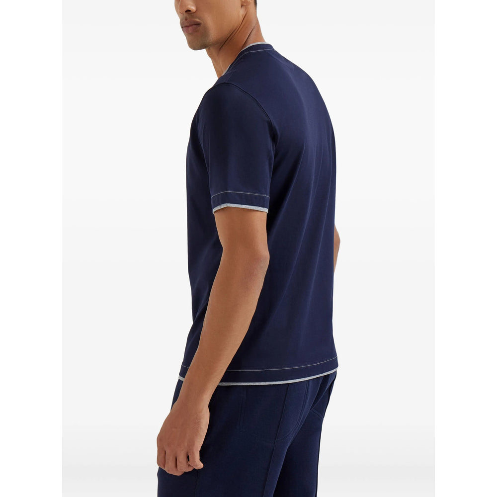Brunello Cucinelli Blue T-Shirts & Vests - T-Shirts Men
