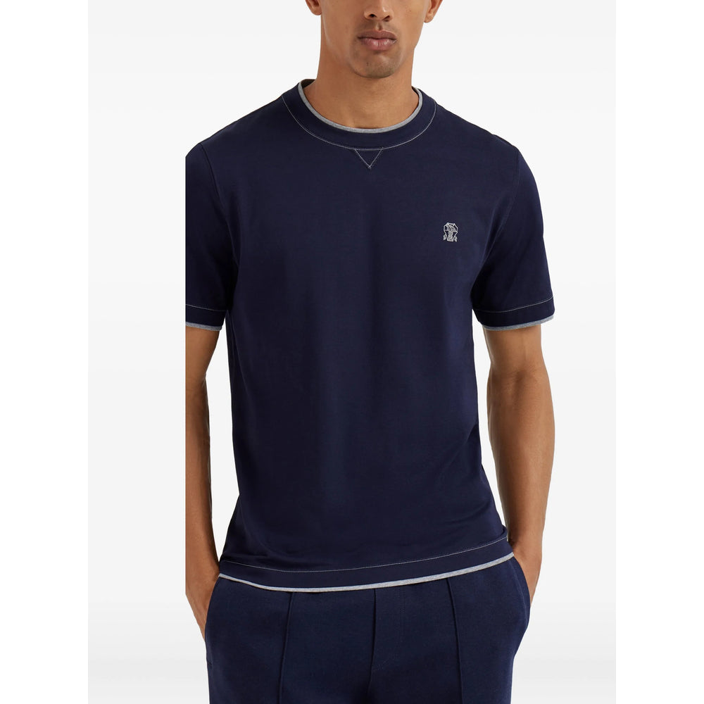 Brunello Cucinelli Blue T-Shirts & Vests - T-Shirts Men