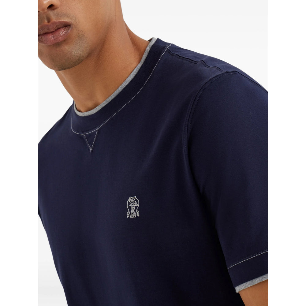 Brunello Cucinelli Blue T-Shirts & Vests - T-Shirts Men