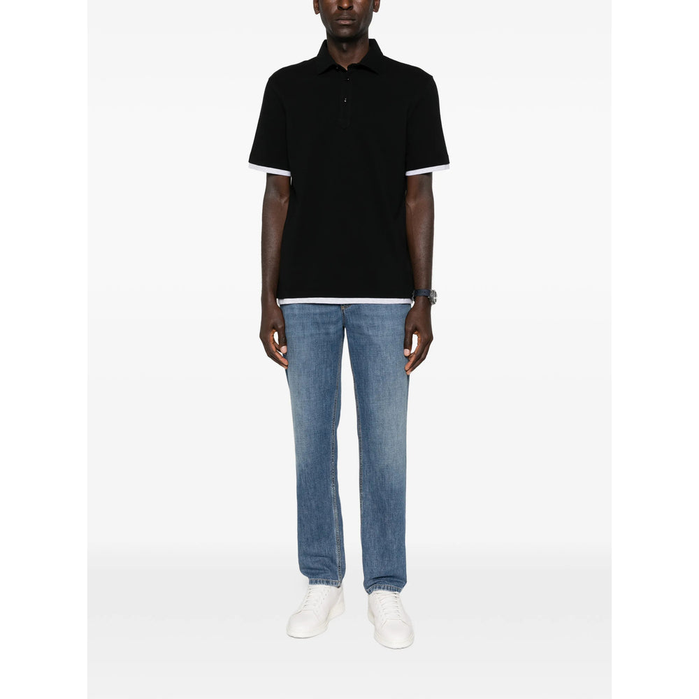 Brunello Cucinelli Black Polo Shirts Men BRUNELLO CUCINELLI