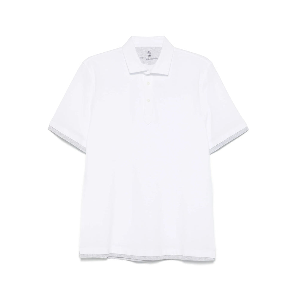 Brunello Cucinelli White Polo Shirts Men BRUNELLO CUCINELLI