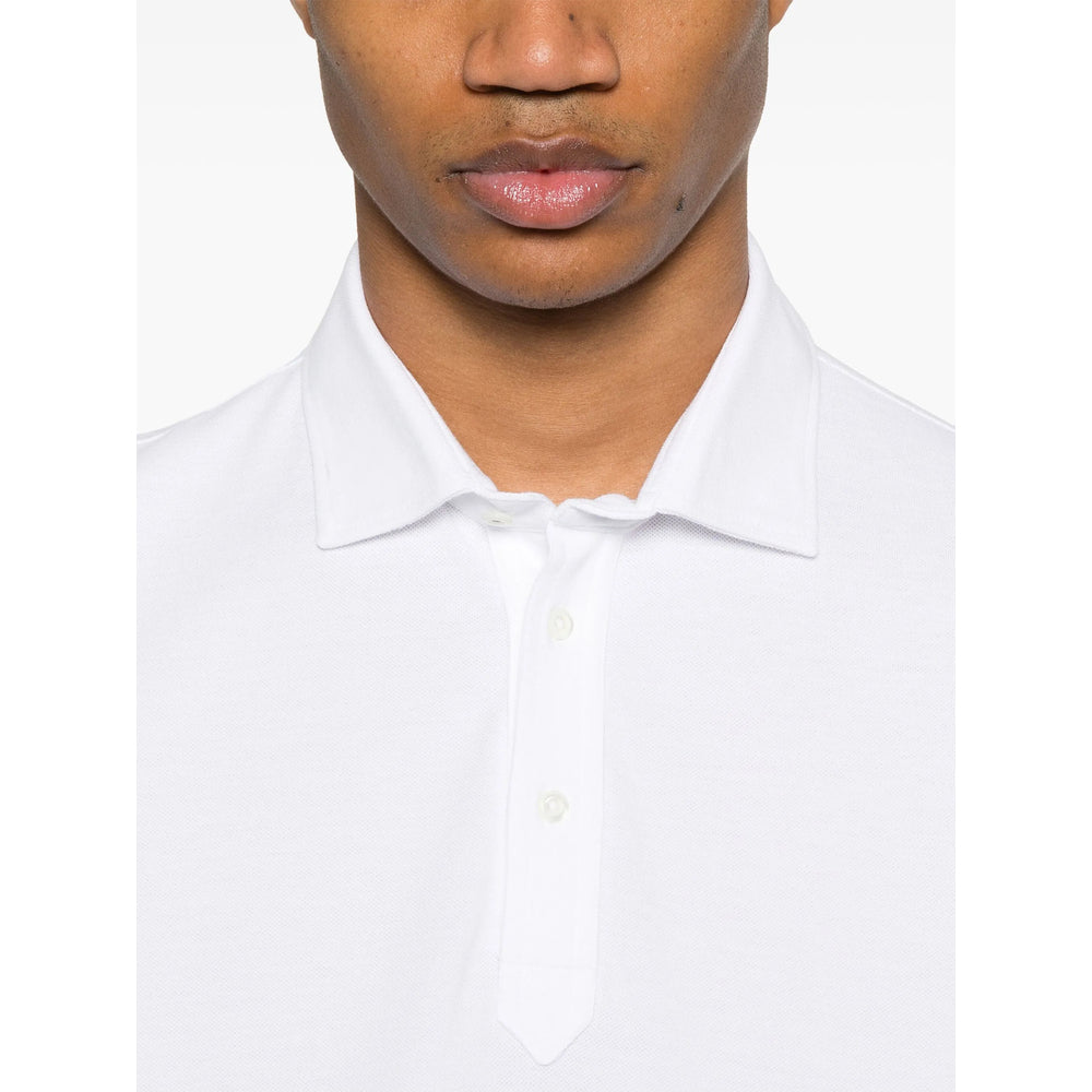 Brunello Cucinelli White Polo Shirts Men BRUNELLO CUCINELLI