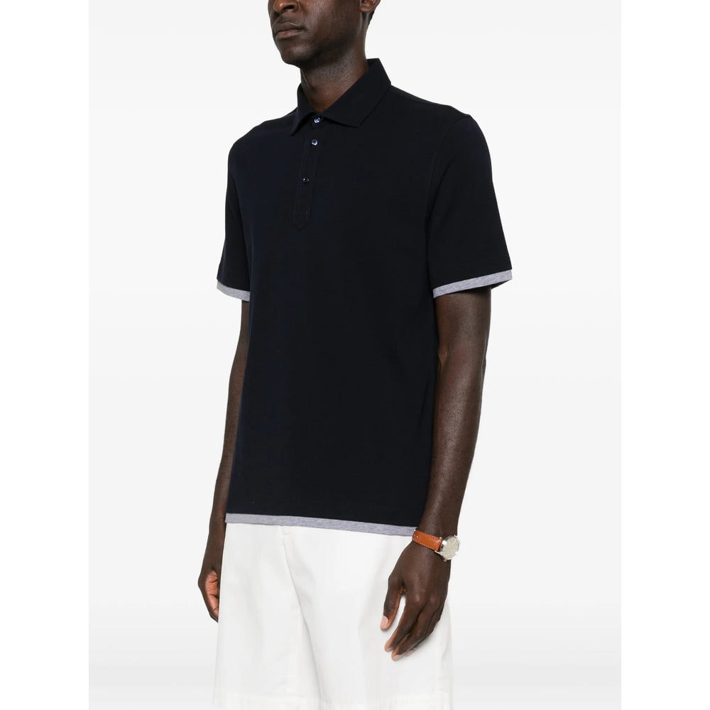 Brunello Cucinelli Blue Polo Shirts Men BRUNELLO CUCINELLI