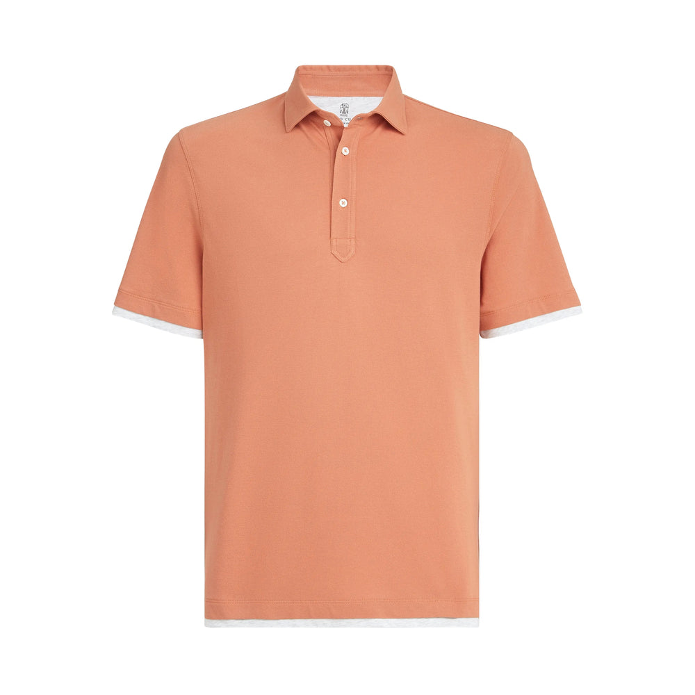 Brunello Cucinelli Orange Polo Shirts Men BRUNELLO CUCINELLI