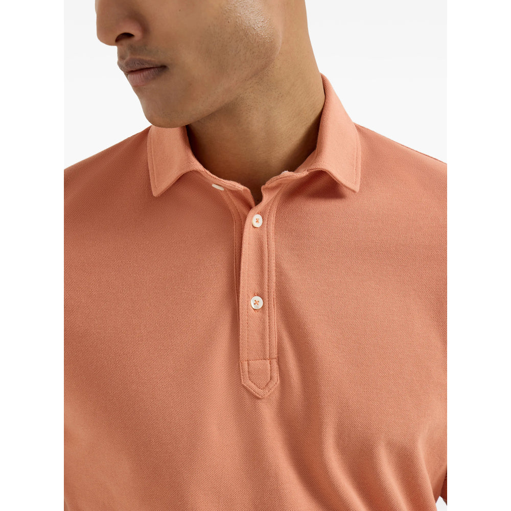 Brunello Cucinelli Orange Polo Shirts Men BRUNELLO CUCINELLI