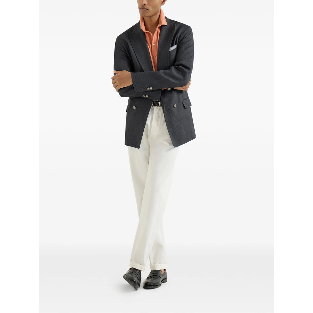 Brunello Cucinelli Orange Polo Shirts Men BRUNELLO CUCINELLI