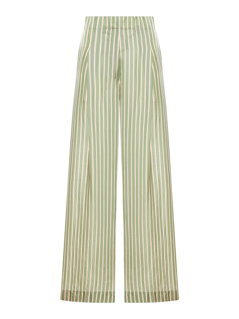 Dries Van Noten Women Wide-Leg Cupro Trousers With A Wrinkled Effect DRIES VAN NOTEN