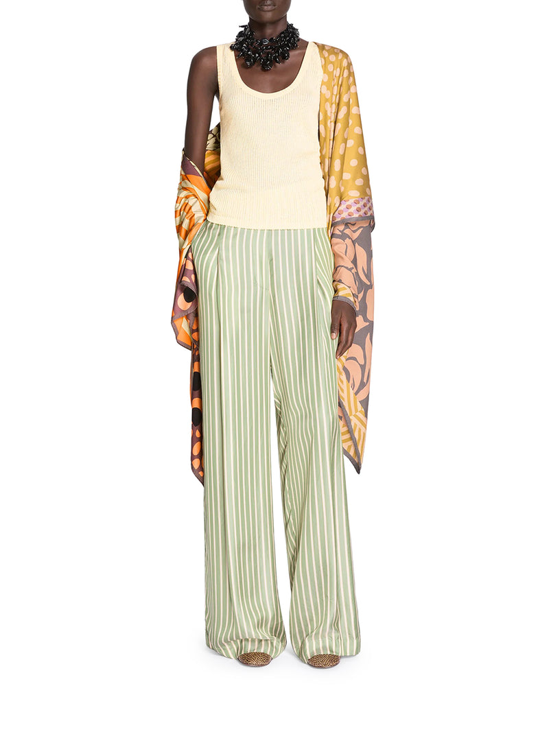 Dries Van Noten Women Wide-Leg Cupro Trousers With A Wrinkled Effect DRIES VAN NOTEN