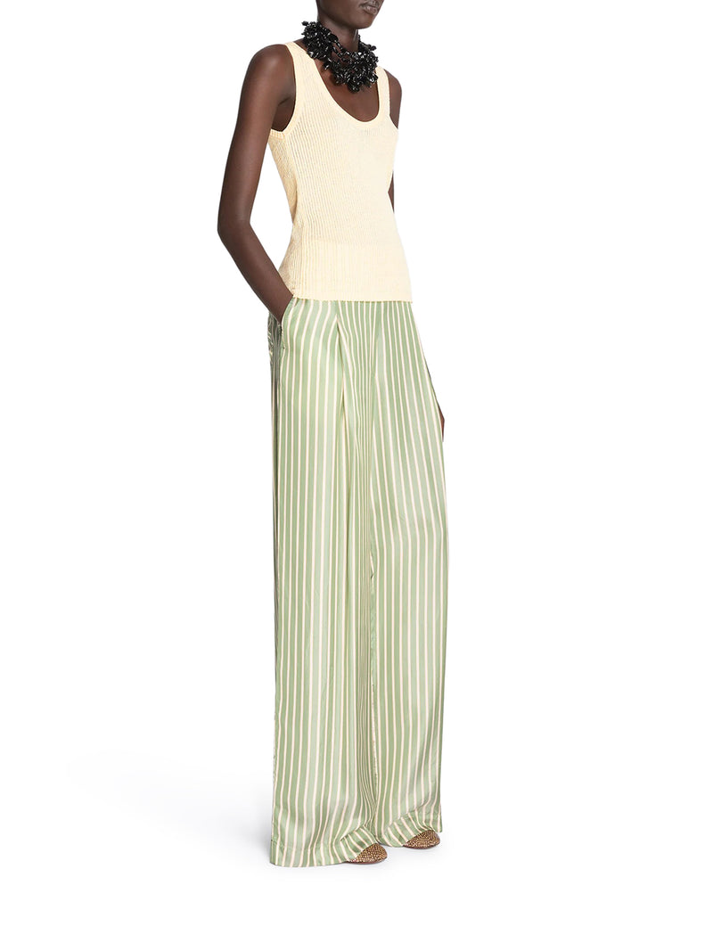 Dries Van Noten Women Wide-Leg Cupro Trousers With A Wrinkled Effect DRIES VAN NOTEN