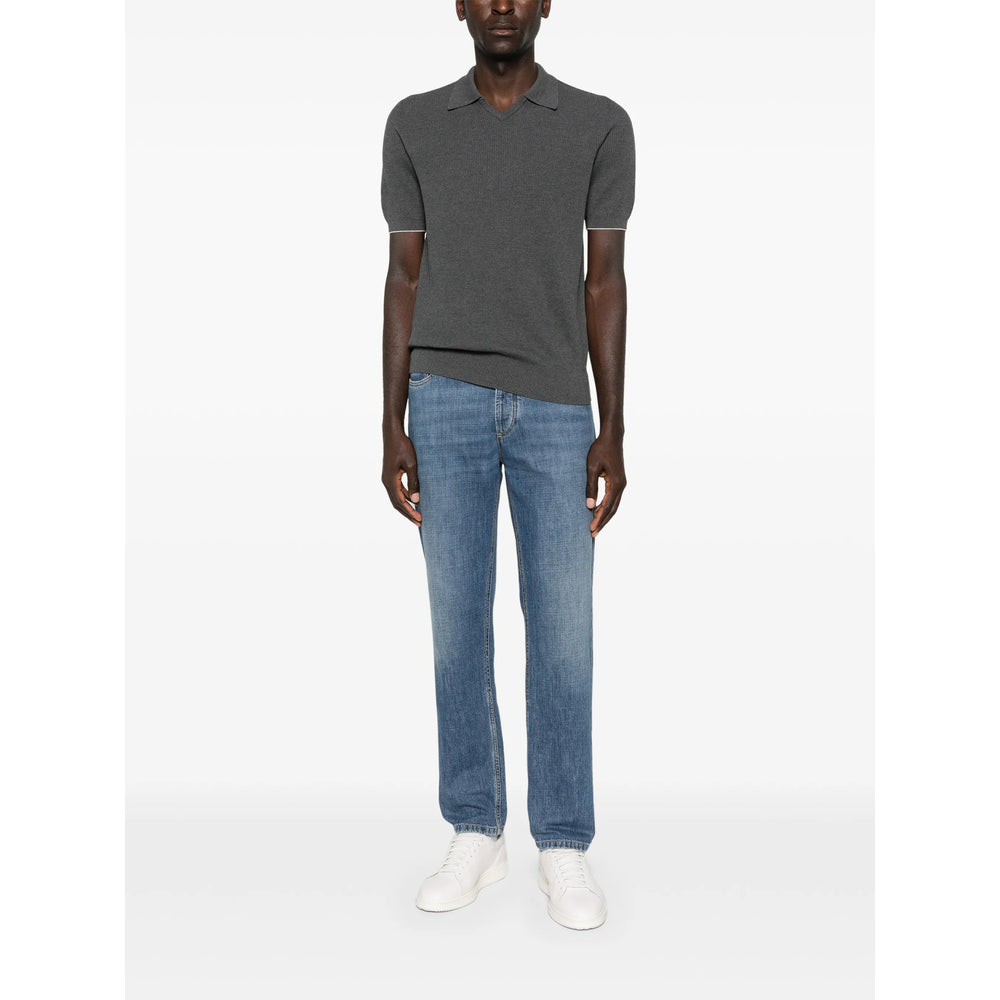 Brunello Cucinelli Grey T-Shirts & Vests - T-Shirts Men BRUNELLO CUCINELLI