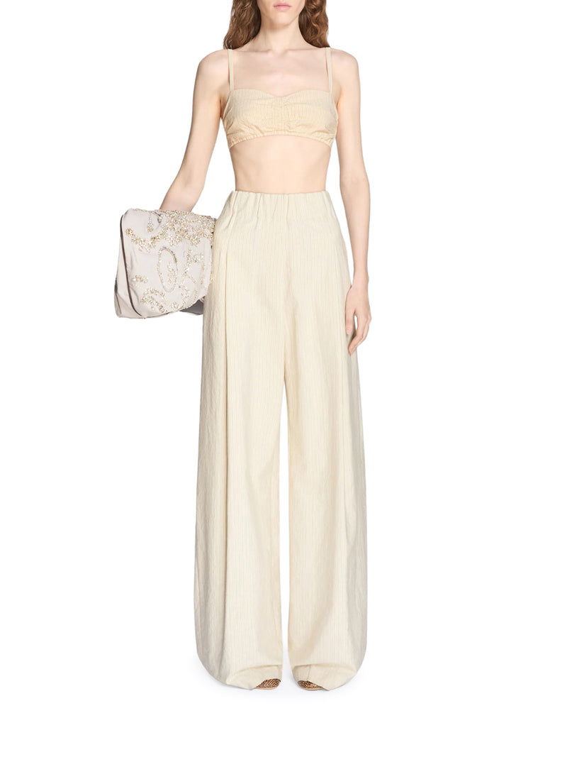 Dries Van Noten Women Wide-Leg Cotton Trousers With Striped Pattern DRIES VAN NOTEN