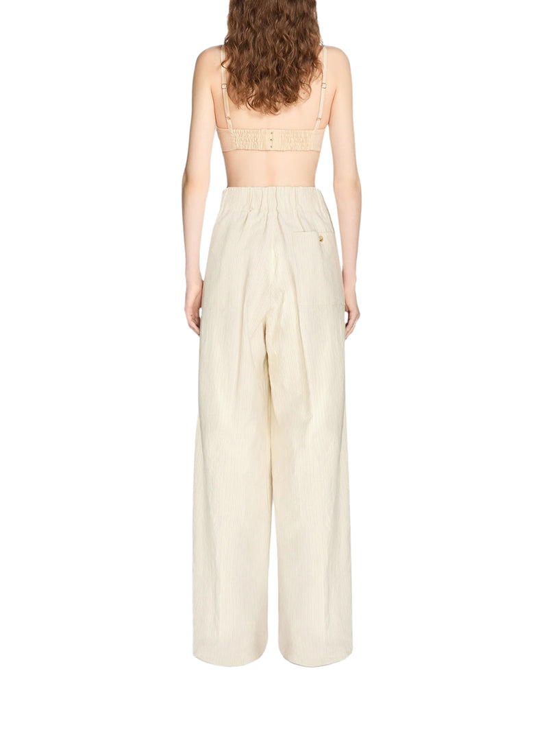 Dries Van Noten Women Wide-Leg Cotton Trousers With Striped Pattern DRIES VAN NOTEN