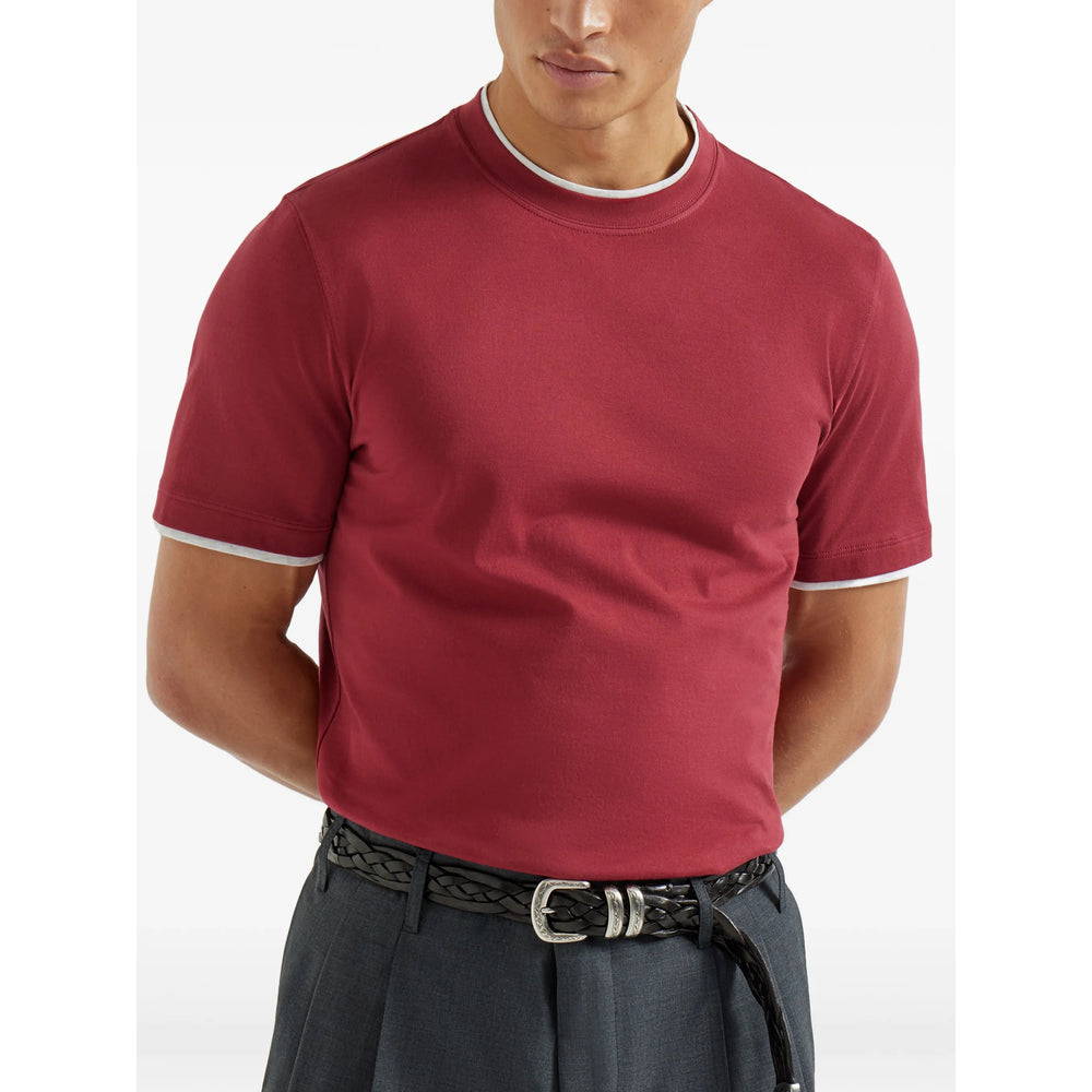 Brunello Cucinelli Red T-Shirts & Vests - T-Shirts Men BRUNELLO CUCINELLI