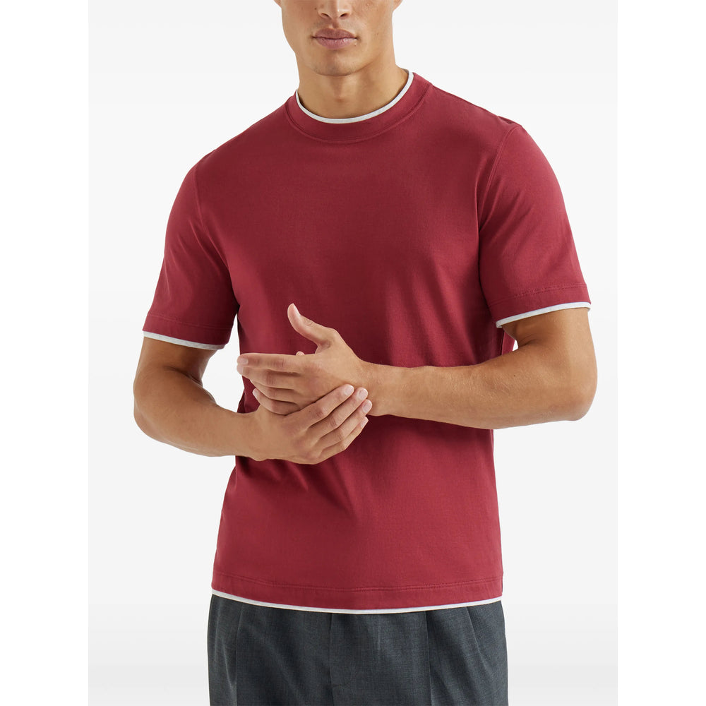Brunello Cucinelli Red T-Shirts & Vests - T-Shirts Men BRUNELLO CUCINELLI
