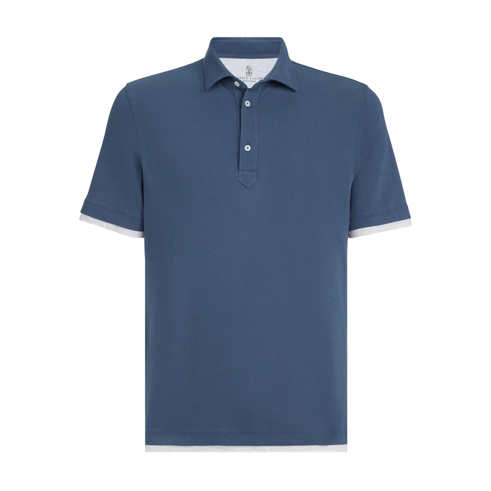 Brunello Cucinelli Blue Polo Shirts Men BRUNELLO CUCINELLI