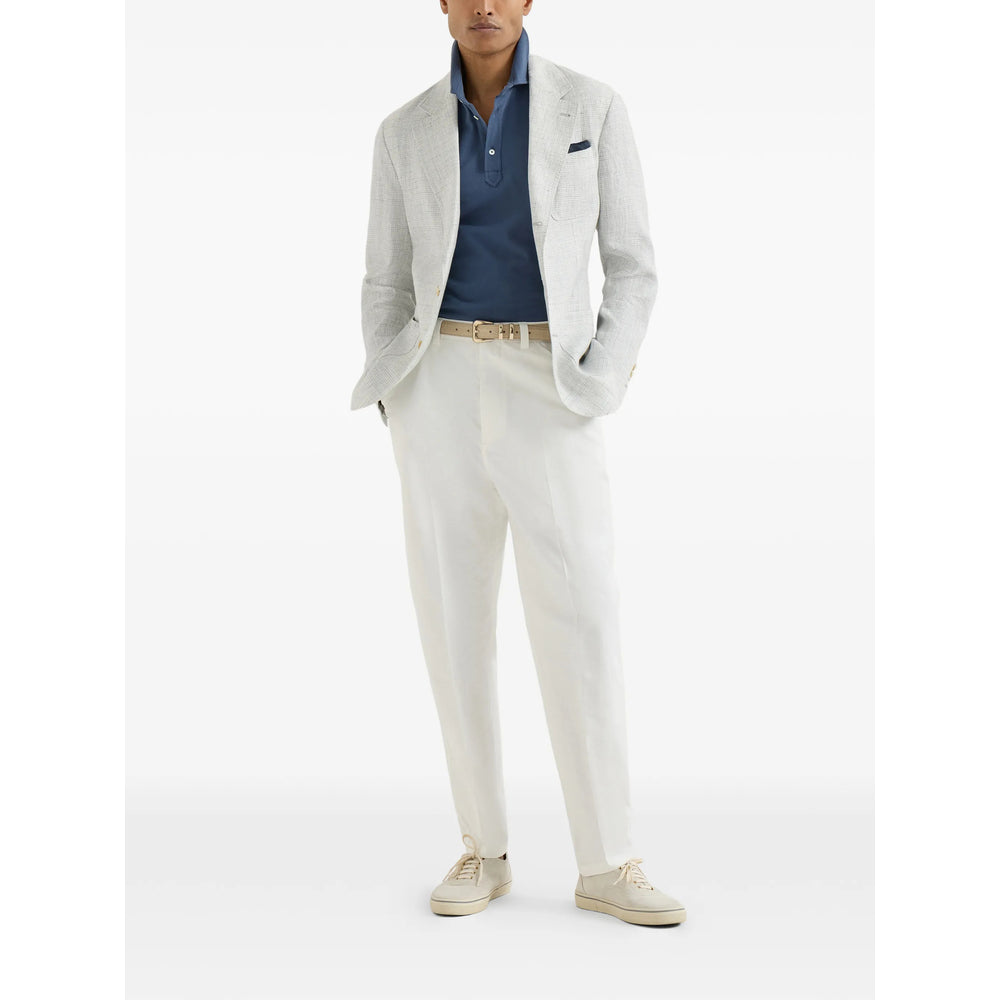 Brunello Cucinelli Blue Polo Shirts Men BRUNELLO CUCINELLI