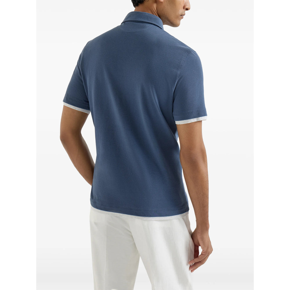 Brunello Cucinelli Blue Polo Shirts Men BRUNELLO CUCINELLI