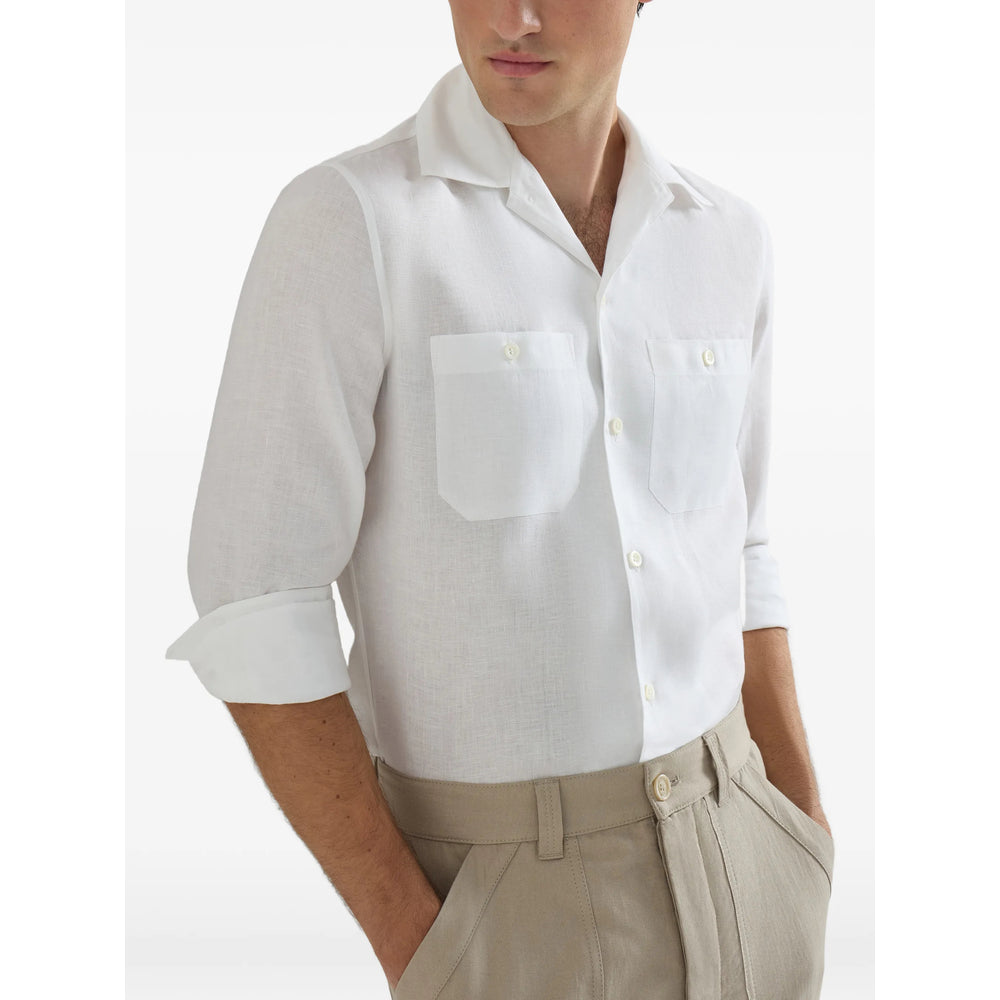Brunello Cucinelli White Shirts Men BRUNELLO CUCINELLI