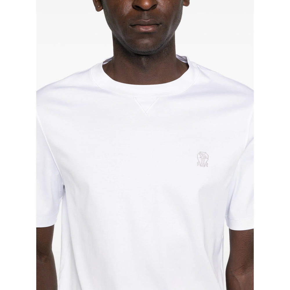 Brunello Cucinelli White T-Shirts & Vests - T-Shirts Men BRUNELLO CUCINELLI