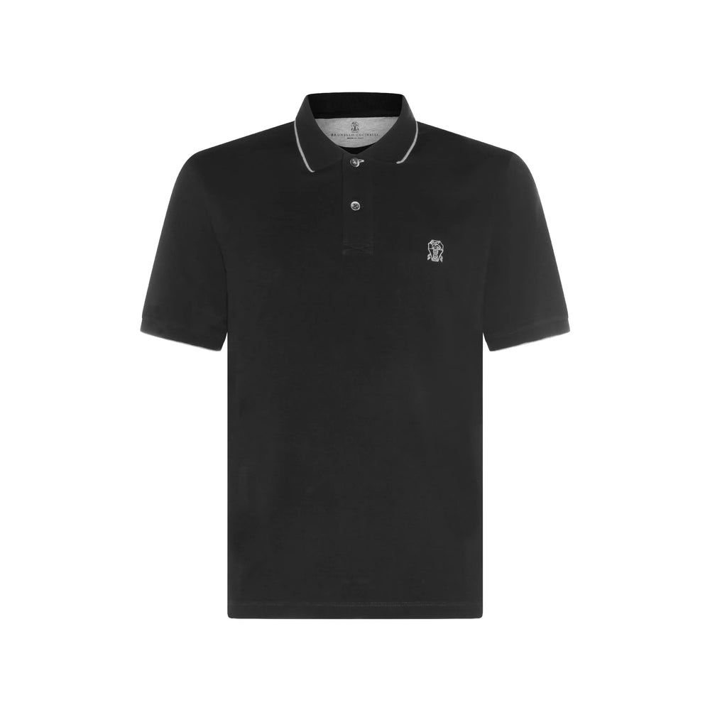 Brunello Cucinelli Black Polo Shirts Men BRUNELLO CUCINELLI