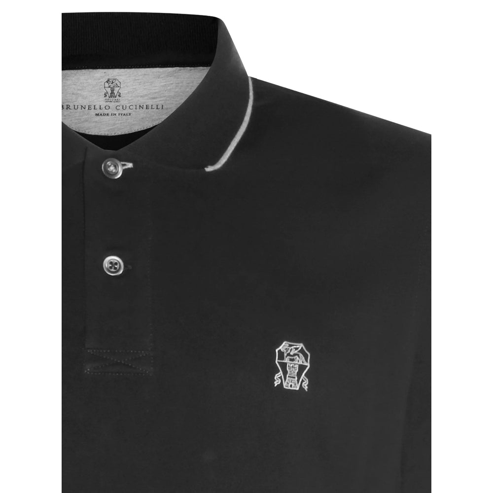 Brunello Cucinelli Black Polo Shirts Men BRUNELLO CUCINELLI