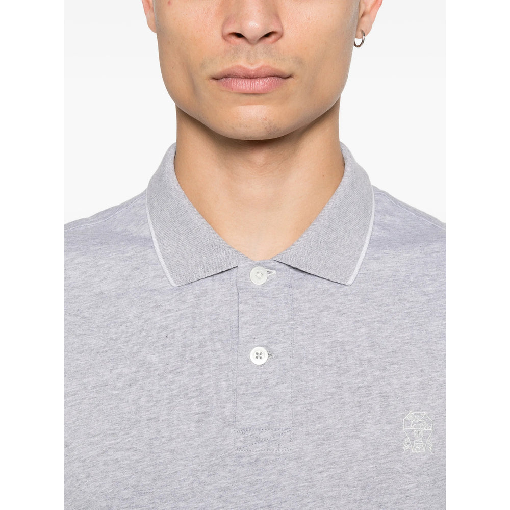 Brunello Cucinelli Grey Polo Shirts Men BRUNELLO CUCINELLI