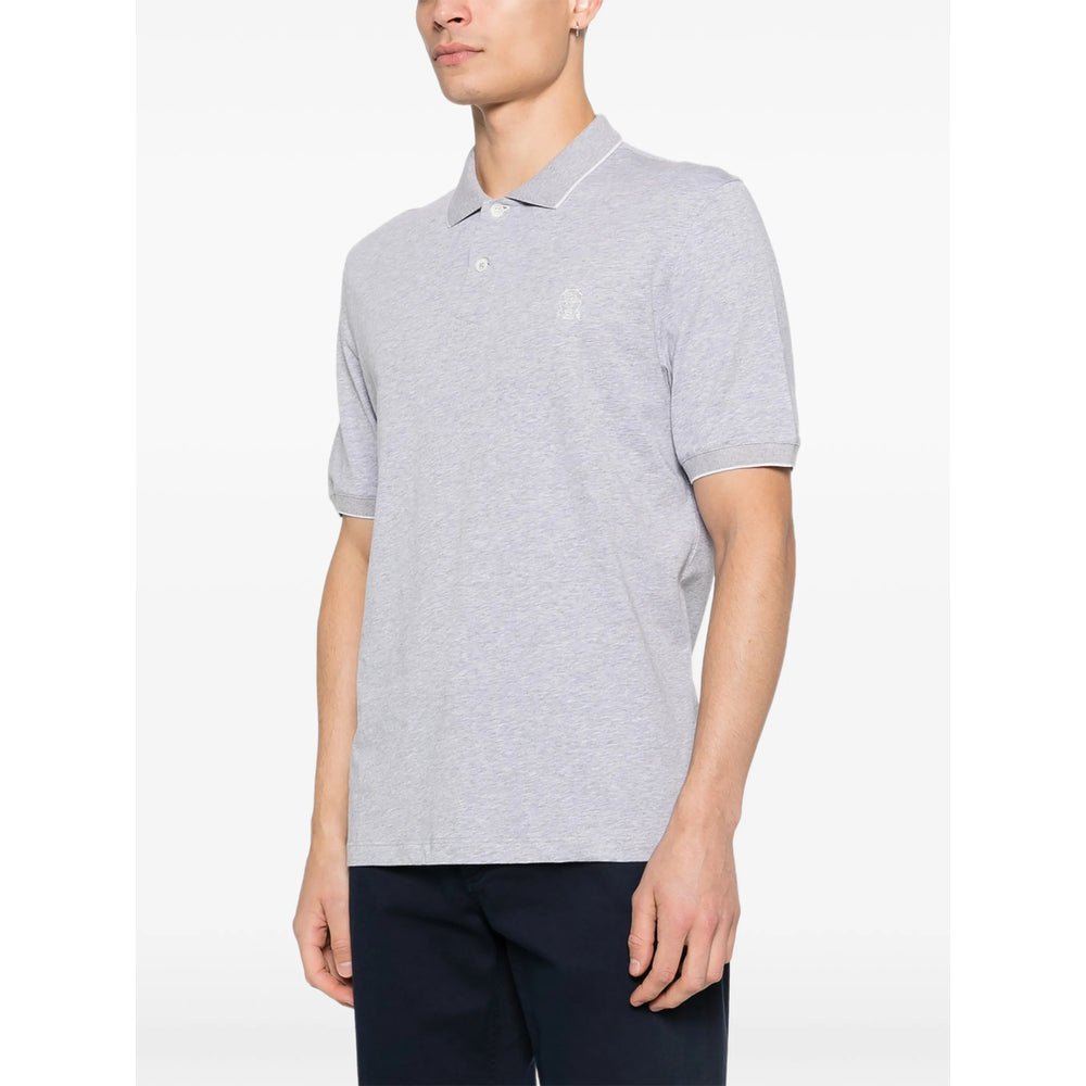 Brunello Cucinelli Grey Polo Shirts Men BRUNELLO CUCINELLI