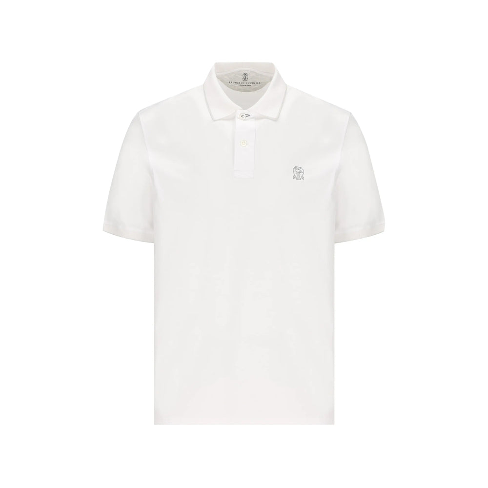 Brunello Cucinelli White Polo Shirts Men BRUNELLO CUCINELLI