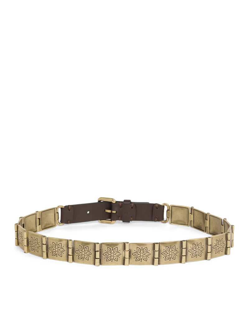 Etro Women Engraved Metal And Leather Belt ETRO
